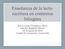 Enseñanza de la lecto-escritura en contextos bilingües